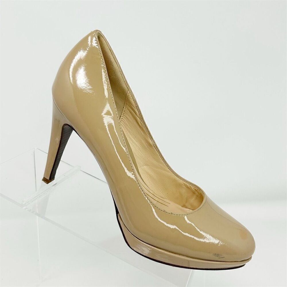 Cole Haan Women's Beige Patent Leather Stiletto Pumps Size 6.5 B